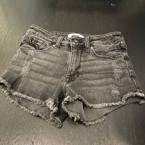 Black/grey washed Jean shorts.
